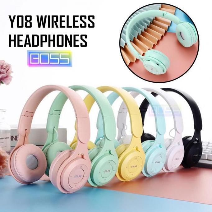 Jdg- Headphone Warna Y08 - Headphone Bluetooth Y08 Macaron