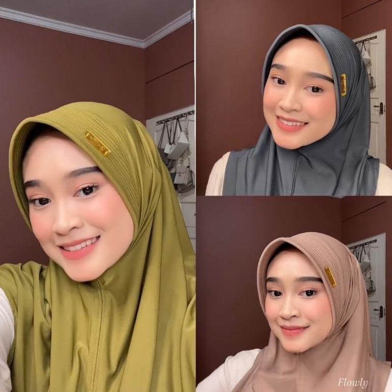 official hijab bergo hamidah instan size m label besi by sn hijab