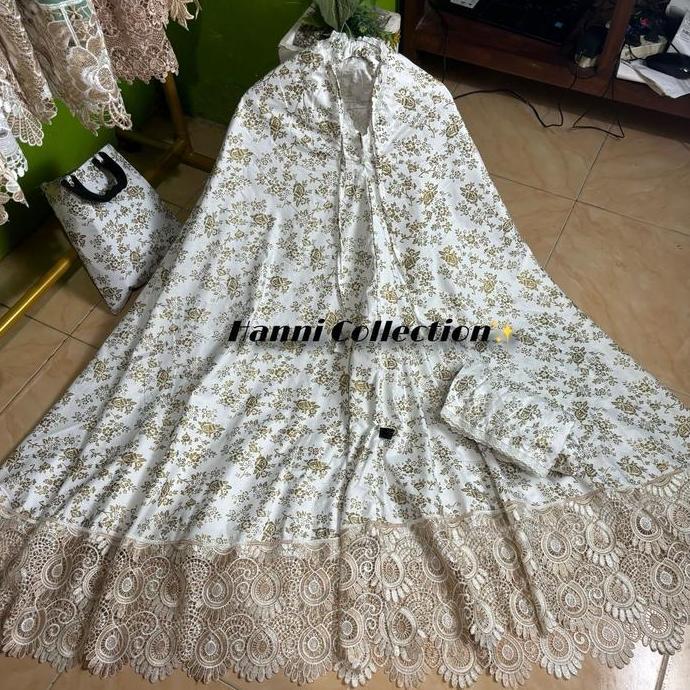 Mukena Dewasa Kain Katun Foil Mix Renda Mewah