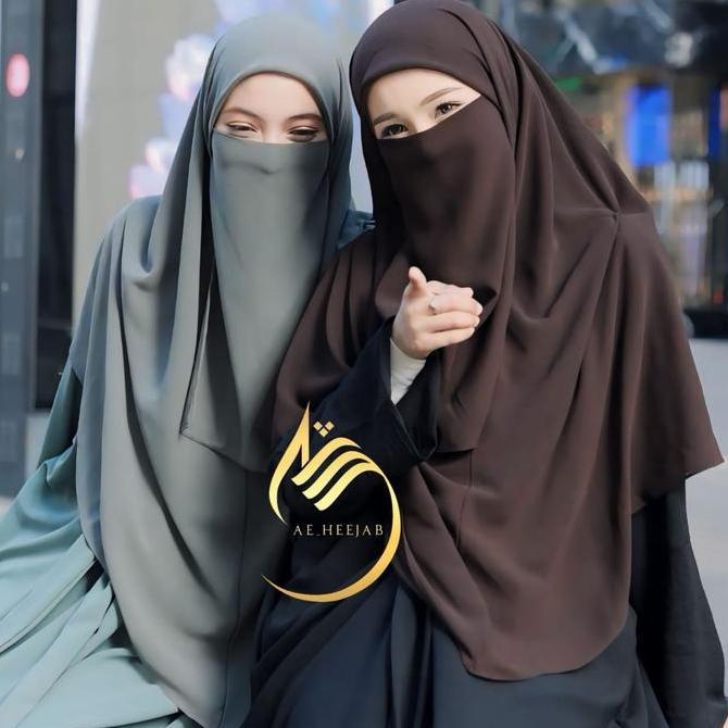 {SET CADAR} JILBAB KHIMAR SYAR'I SEGI EMPAT INSTAN JUMBO PREMIUM | TUDUNG HAFIZAH Ceruty Crepe Diamo
