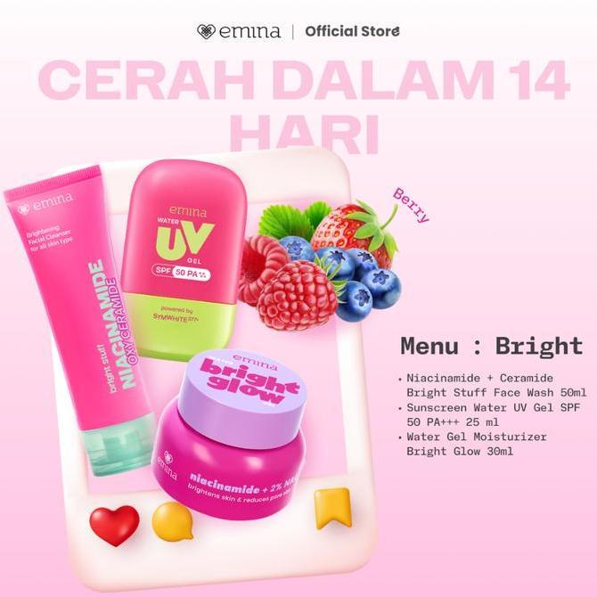 Promo Emina Skin Diner Package 3Pcs | Paket Isi 3 | Paket Skincare Remaja Mencerahkan | Paket Skinca
