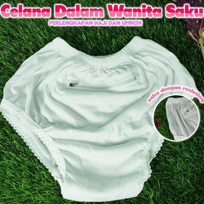 YAZID STORE Celana Dalam Wanita Saku Haji dan Umroh / Celana Dalam Perlengkapan Haji dan Umroh / Cel