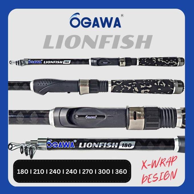 Joran Anten Teleschopic Ogawa Lion Fish Carbon Panjang 180-360 Hard
