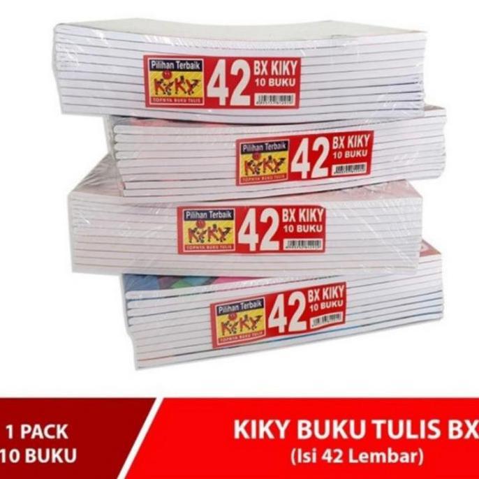 Buku Tulis Boxy Kiky / Buku Tulis KIKY Boxy 42 Lembar Per Pack Isi 10 Pcs