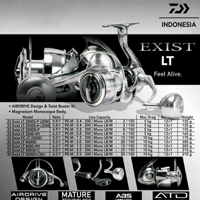 New Reel Daiwa Exist 22 - 2000 - 2500 - 4000 - 5000 - Original
