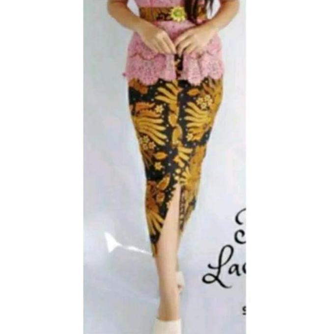 rok span panjang bawahan kebaya wanita batik manggar sogan belah
