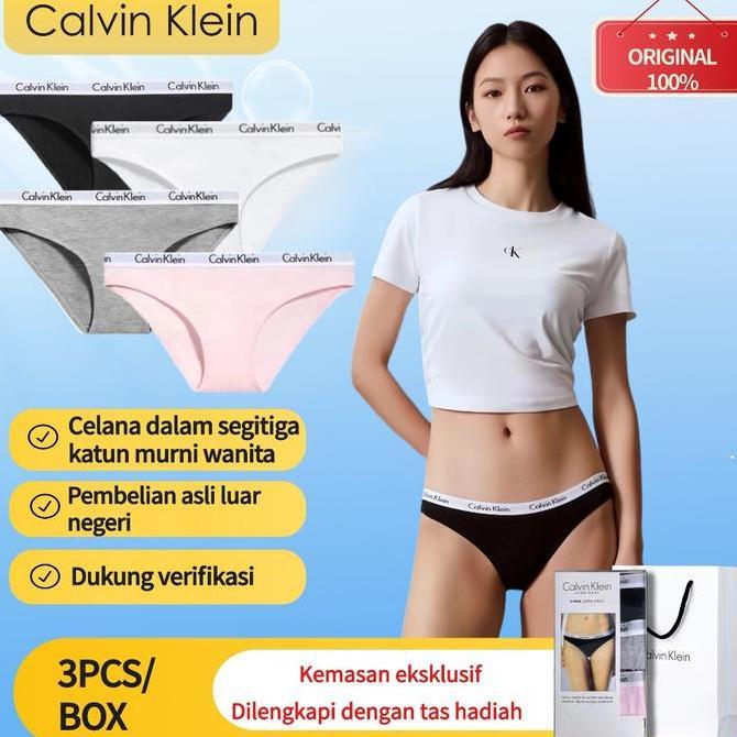 Calvin Klein Celana Dalam Wanita 100% Nyaman, Lembut & Desain Elegan Bahan Halus, Elastis & Cocok un