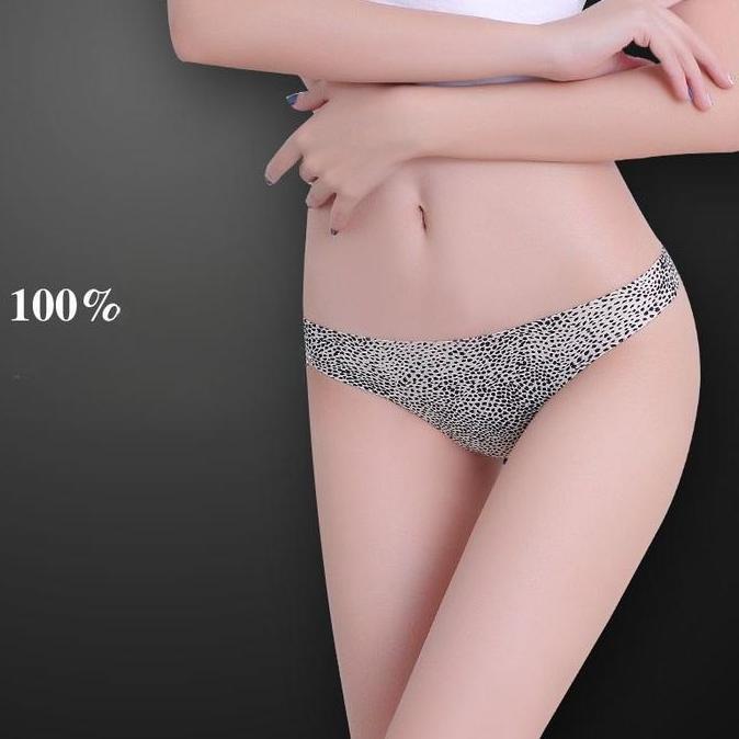 Daleman CD Cewek Ukuran super Celana dalam wanita motif zebra macan tutul baru sutra es tanpa jahita