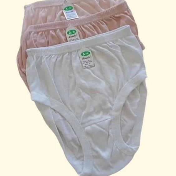 6 pcs cd wanita miniola jumbo polos Katun Karet Tebal Nyaman