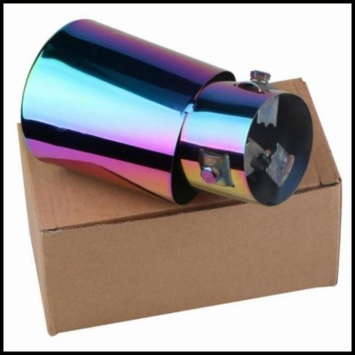 TERLARIS MUFFLER UJUNG PIPA KNALPOT MOBIL AGYA AYLA FULL PELANGI 