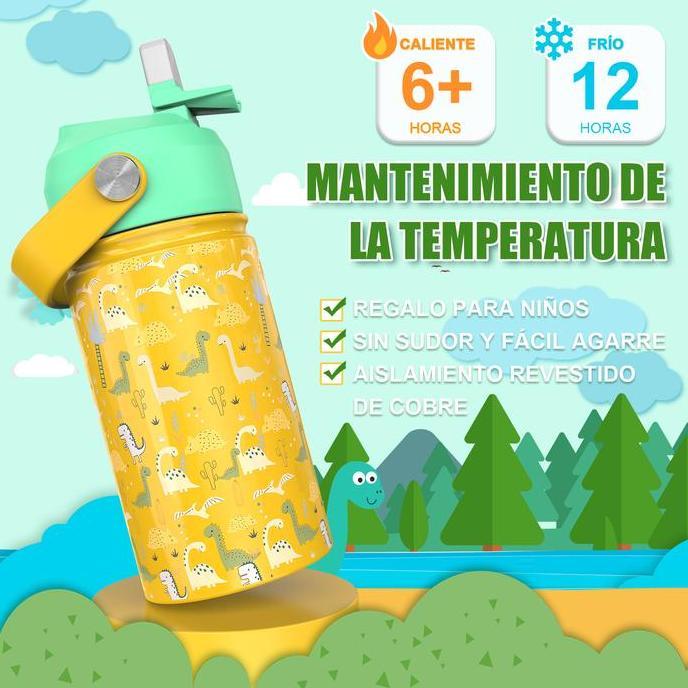 Foodcity- Pashlinc Tumbler Anak Sedotan350Mi Baja 304 Food Grade Tahan 24 Jamanti Tumpah Gratis Ongk