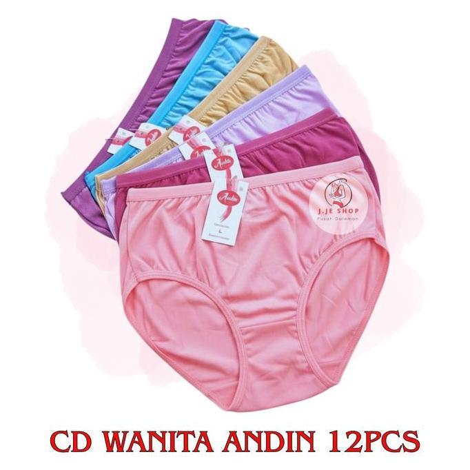 12pcs Celana Dalam Wanita Dewasa Kekinian bagus dan Murah 1 Lusin Harga Grosir - CD Cewek Katun Warn