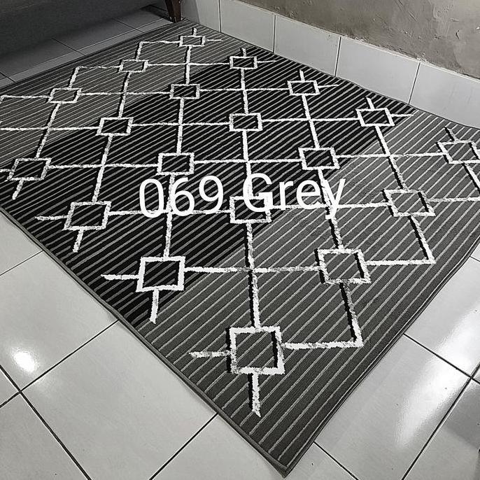 // KARPET PERMADANI ABU-ABU HITAM PUTIH MODERNO 160X210 CM ''