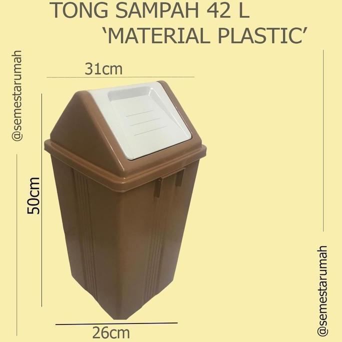 Promo Tong Sampah Besar 42L / Tong Sampah Plastik Jumbo+Tutup / Tong Swing