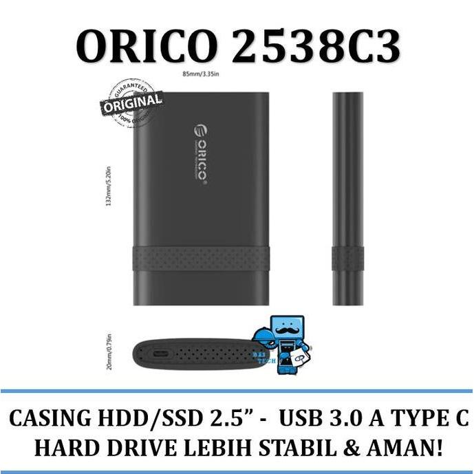 DB90 - Casing HDD/SSD External Orico 2538C3 USB 3.0 A - Type-C (USB A-USB C)