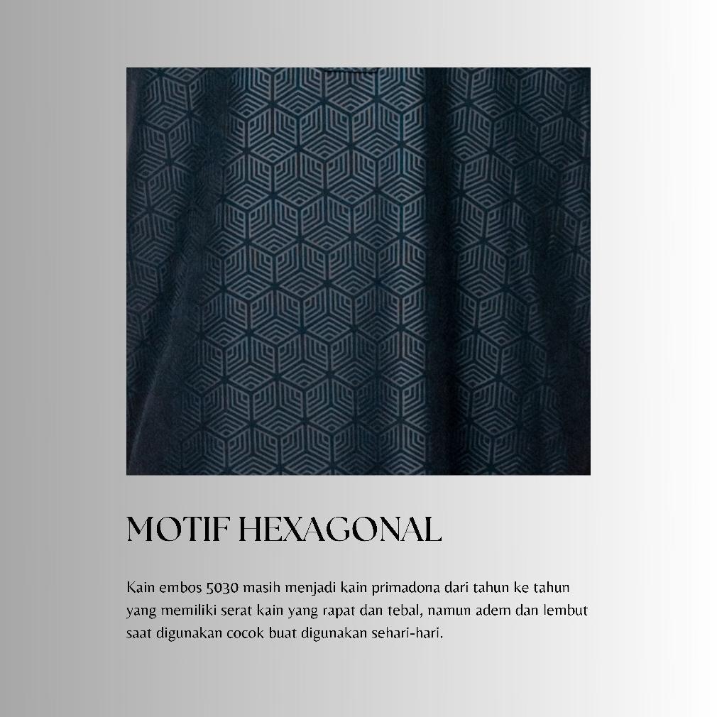 SUPER DEAL WAKTU DHUHA - Koko Dhuha Baju Muslim Pria Lengan Pendek Motif Embosse Hexagonal