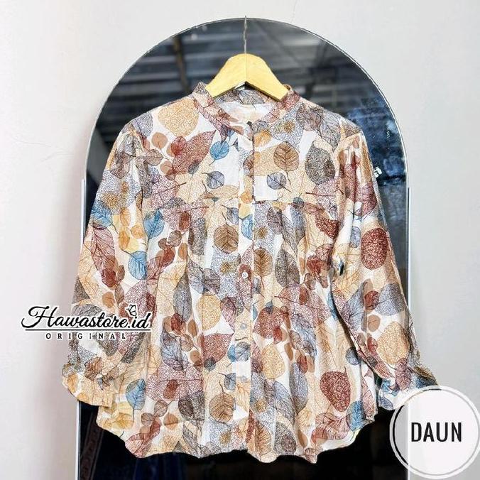 TERKINI Onella Blouse Atasan Wanita Jumbo Super Jumbo Motif Terbaru Korean Look Kemeja Rayon Lengan 