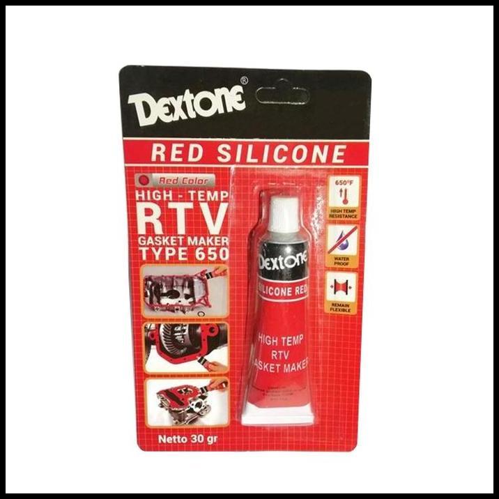 TERLARIS LEM DEXTONE RED SILICONE 70GR - LEM TAHAN PANAS / LEM GASKET SILICONE 