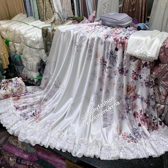 Mukena sutra bunga premium/ mukena sutra cantik dan mewah/ mukena premium dewasa/ mukena jumbo