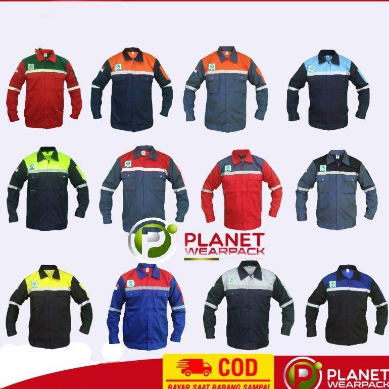 Kemeja Safety Wearpack Kombinasi | Baju Proyek Bengkel Atasan