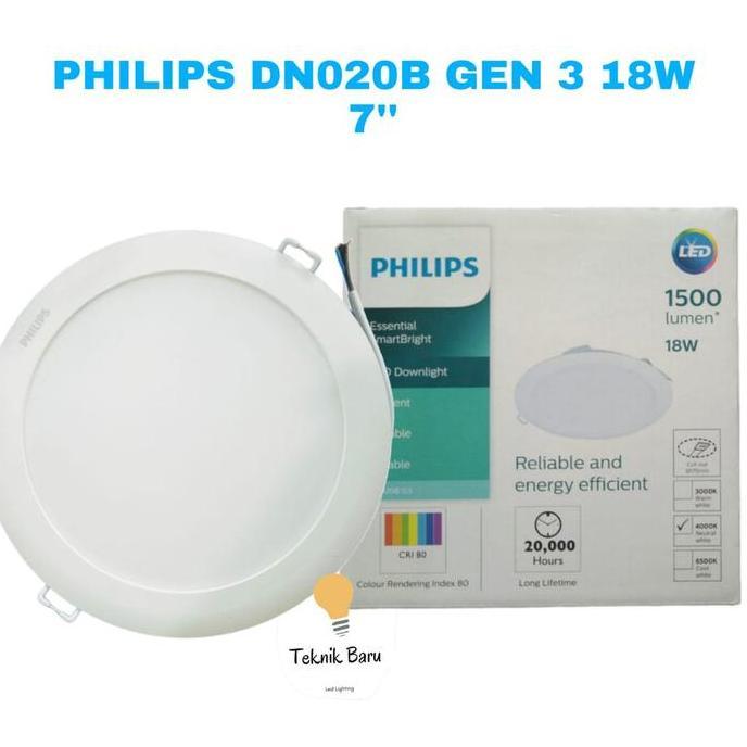 Allthebest- Lampu Philips Downlight 18w 18watt DN020B 18 Watt w Panel Ib 7 inch