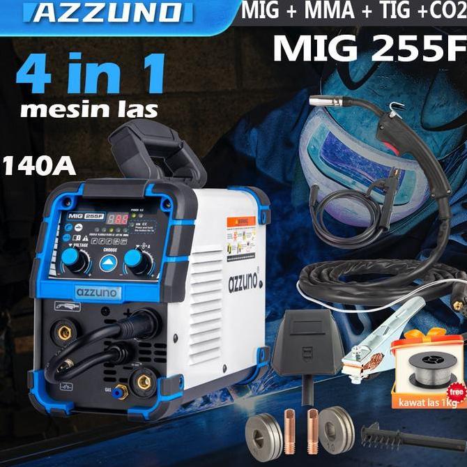 Lansungkirim- Azzuno Mesin Las Listrik Mig Tig Arc Co2 Las Argon 4 In 1 Mesin Las Inverter Welding M