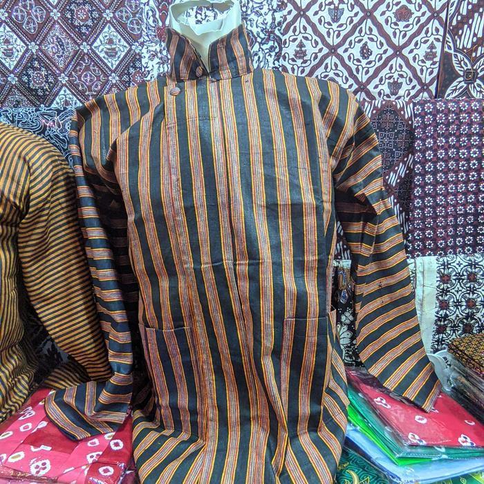 Baju Surjan Lurik Bahan Halus Pakaian Adat Jawa Tradisional