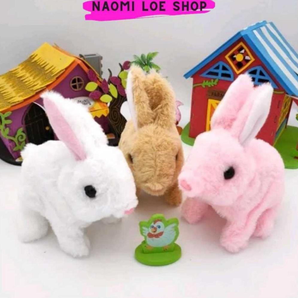 EXCLUSIVE Boneka kelinci bulu bisa jalan Mainan Anak Boneka kelinci Lucu Berjalan - Mainan Edukasi K