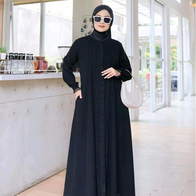 Gamis Darby/Dnl RUXURY itam lis bahan jet black original