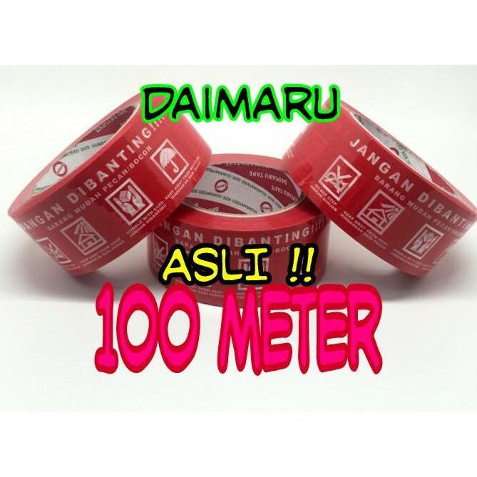 Handcraft- Lakban Daimaru Jangan Dibanting Fragile Merah Tebal