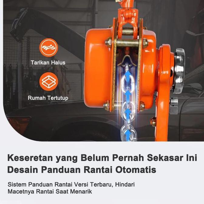 Kotrek Rantai Angkat Lever Hoist - 1t/2t 1.5M/3M Manual Lifting Crane untuk Bongkar Muat, Bengkel & 