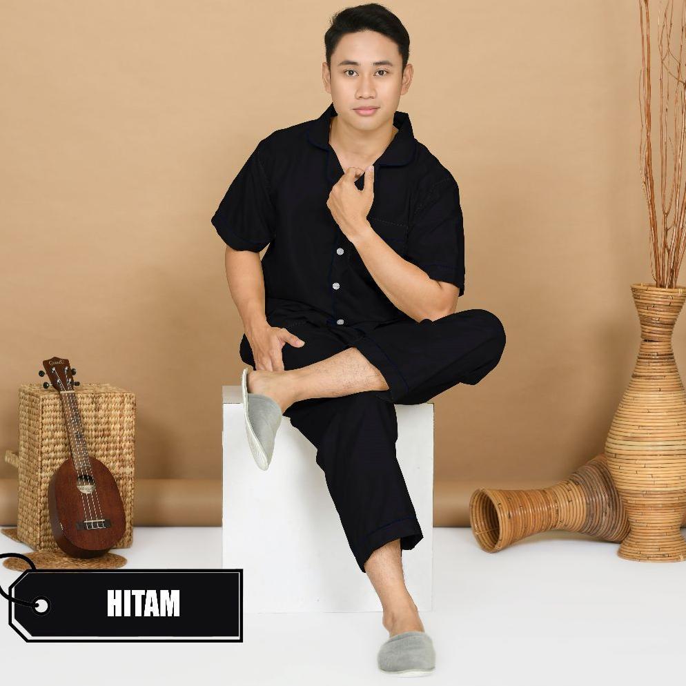 NEW NYENYAK PIYAMA DEWASA PRIA CP ( SIZE L ) BAHAN KATUN / SETELAN BAJU TIDUR POLOS COWOK