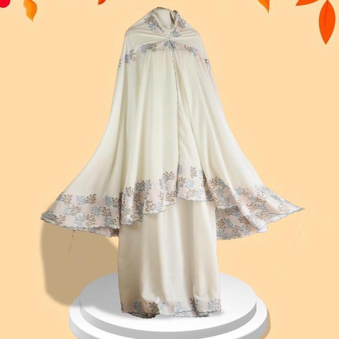 Mukena katun silk premium bordir keliling mukena traveling premium