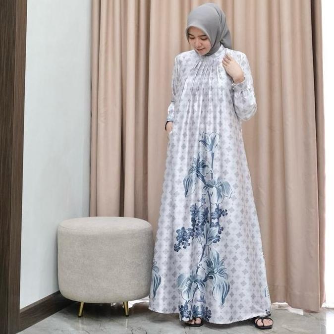 SAFA DRESS - Dress Motif Silk Kancing Muslim Gamis Nyaman & Mewah