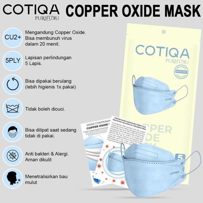 Medikit- Masker Kf94 Cotiqa Kf 94 5Ply Copper Oxide Mask Tembaga Isi 5Pcs