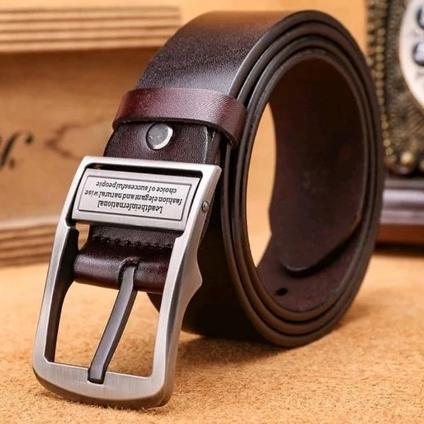 TERMURAH TERMURAH -  sabuk kulit asli 2 lapisan termurah ikat Pinggang pria kulit kepala besi ban ge