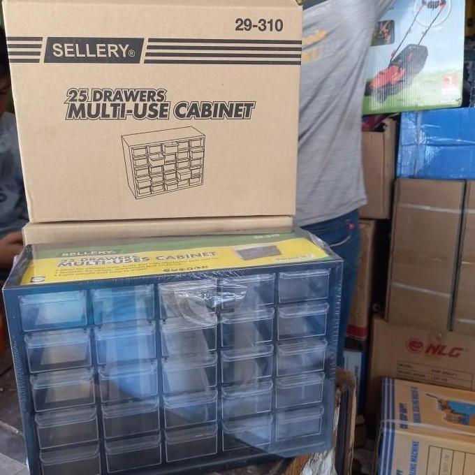 Sellery Rak Susun Mini Drawers 25 Slot Laci Penyimpanan Baut mur skun dll