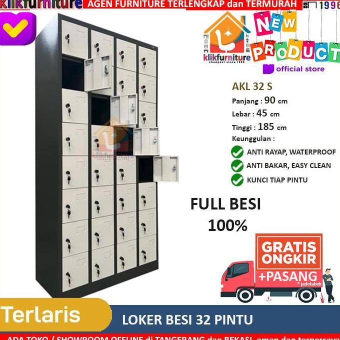 Murah Lemari Loker Locker Cabinet 32 Pintu Full Besi Akl 32 S