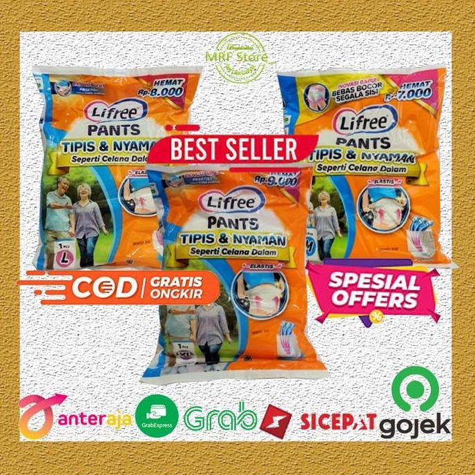 Medikit- Lifree Pants Popok Celana Dewasa // Popok Lifree Pants Murah 20 Pcs Sachet Size (M,L,Xl,Xxl