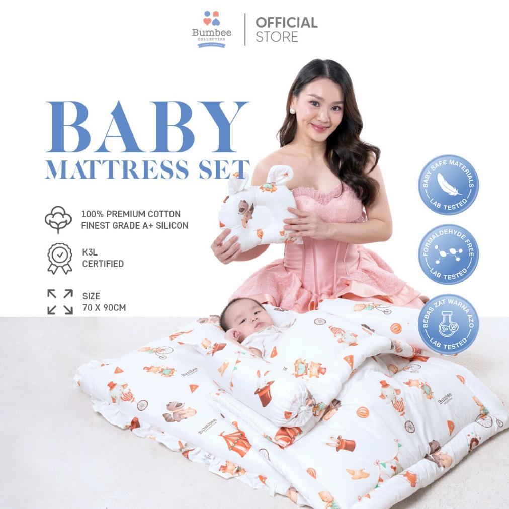 [MURCE] [BUY 1 GET 1] Bumbee Collection - Kasur Set Bayi + Kelambu Baby Mattress Set FREE Cuddle Hug