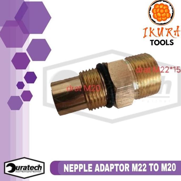 Ikura Tools Nepel Water Pump Jet Cleaner M20 Male To M22 Male - Sambungan Mesin Jet Cleaner Parts He