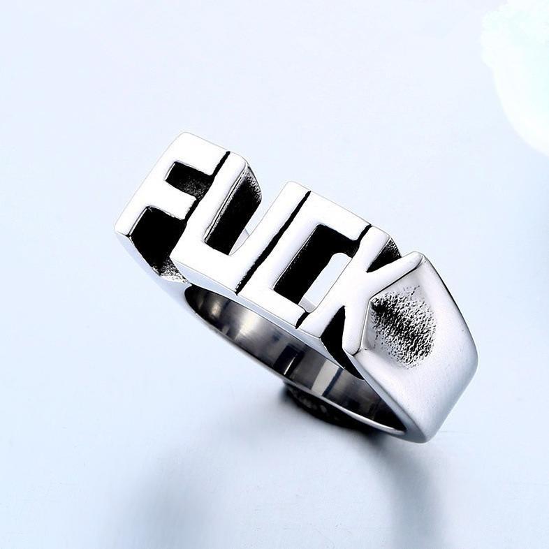 Super Deal Cincin Pria Fashion Casual Fuck Men Ring Silver Signet Gothic ,/ Cincin Pria / Cincin Fas