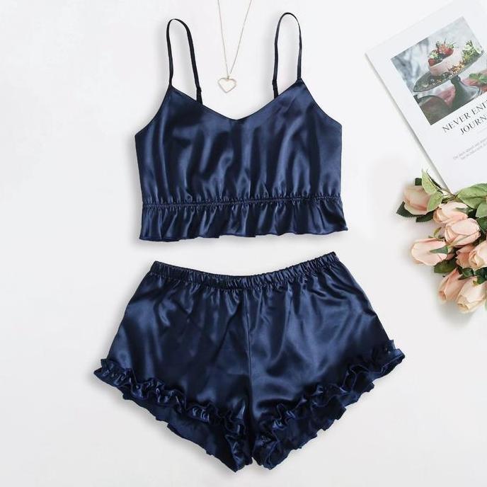 Grosir Baju Tidur VS Lingerie Pajamas Satin Silk Premium Model Terbaru