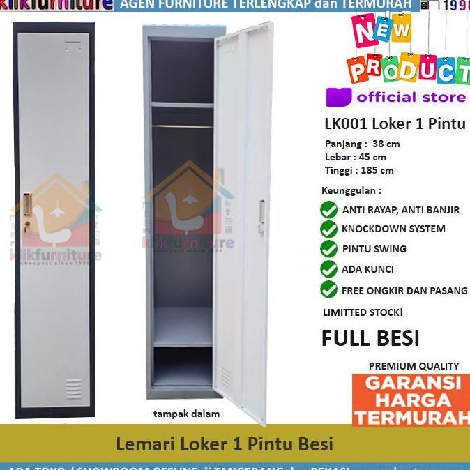 Murah Loker Besi 1 Pintu Lk001 Full Besi + Gantungan
