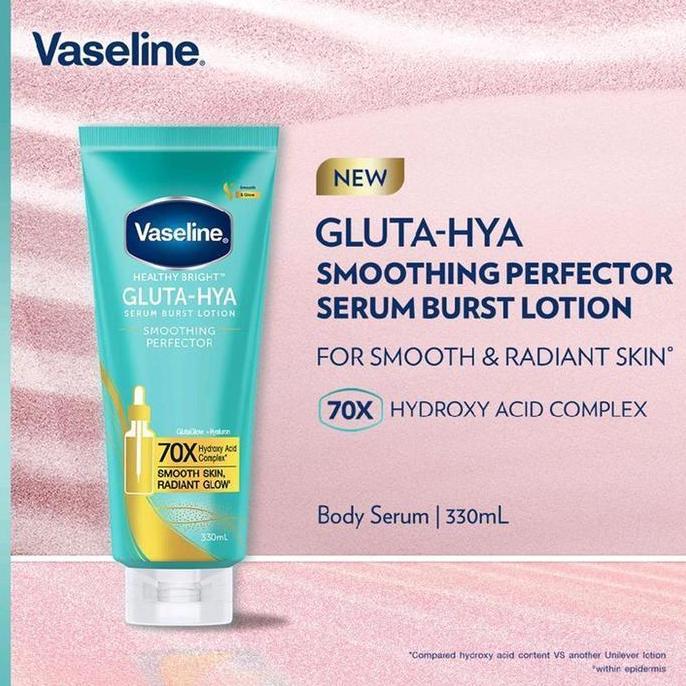 BPOM BIG SIZE 330ml VASELINE Healthy Bright Gluta Hya Smoothing Perfector Serum Burst Lotion Gluta G