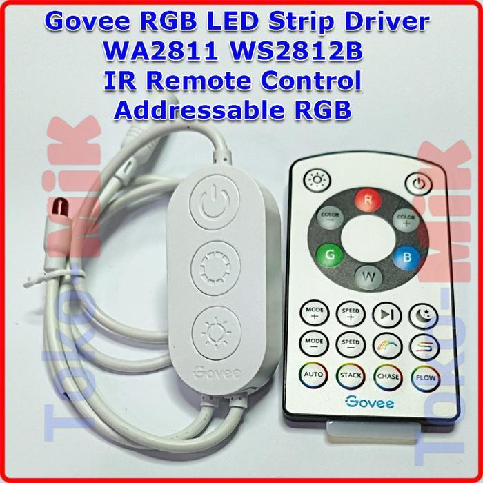 Govee RGB Color LED Strip Driver Controller IC WS2811 WS2812B Addressable RGB LED Warna with IR Remo