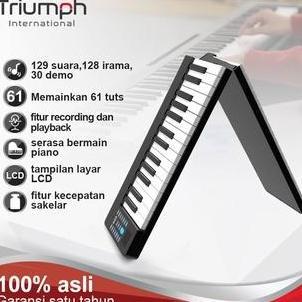 VATERCOM Keyboard piano kecil keyboard portabel bluetooth 61 tombol piano
