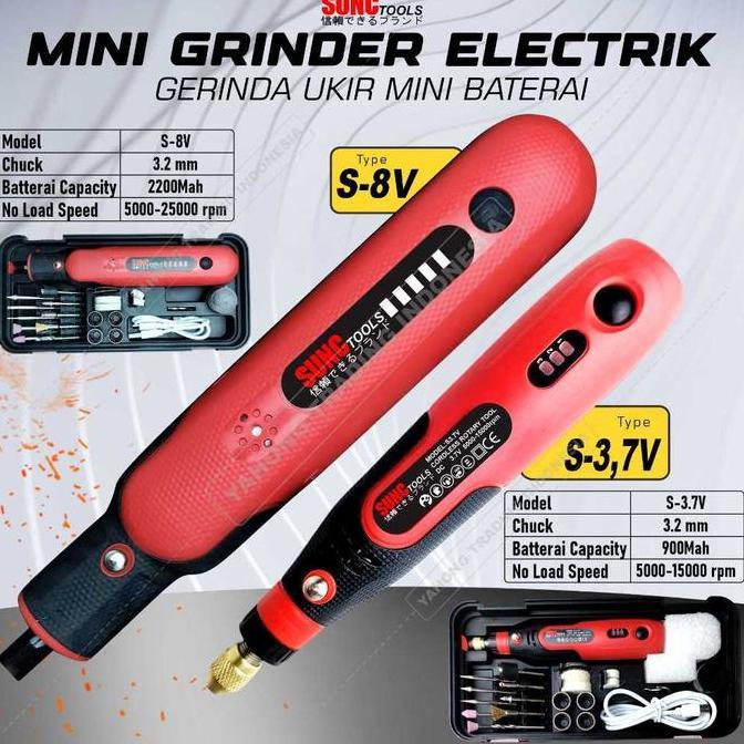DEZOVRY Bor Mini Drill Grinder Mini Grinda Bor Baterai Penghalus Alat Ukir Listrik SUNC TOOLS