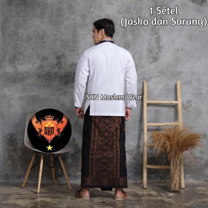 SKN- Jasko Bordir Motif AKAR M L XL XXL Baju Muslim Pria Lengan Panjang Koko Dewasa Modern Terbaru 2