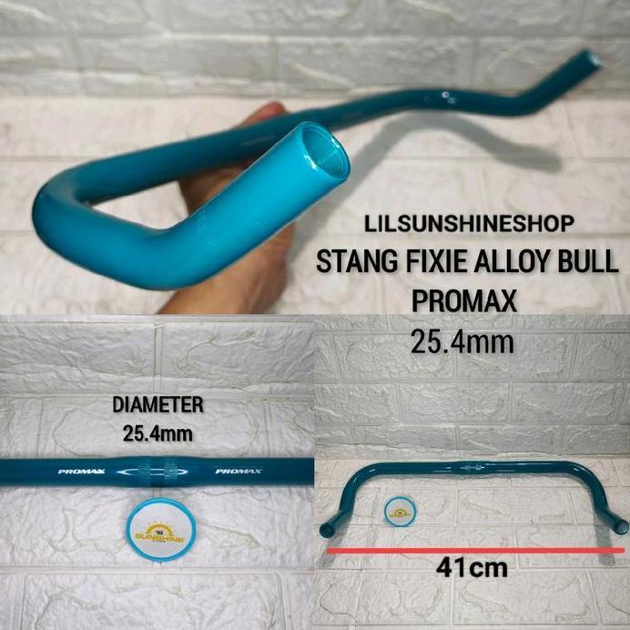 Stang Sepeda Fixie PROMAX Handlebar Bullhorn Standard 25.4mm Setir Tanduk Alloy